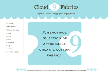 Cloud9 Fabrics のWebサイトに掲載していただきました