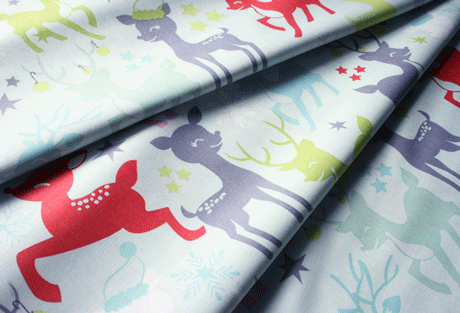blend fabrics Reindeer Games Blue