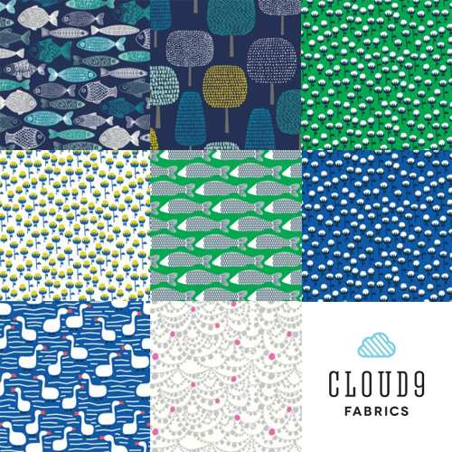 Cloud9 Fabrics Rain Walk Collection カットクロスセット4種