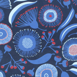 Nerida Hansen Fabrics - Gum Blossom Blue by Jocelyn Proust Designs