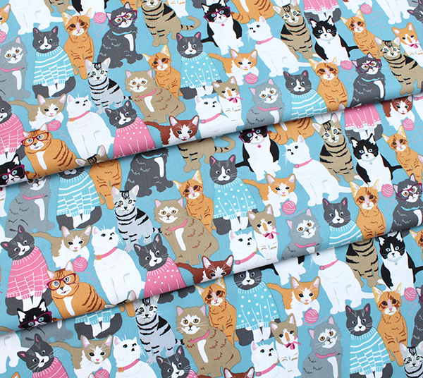 Studio E Fabrics Cattitude 4063-11 Packed Cats