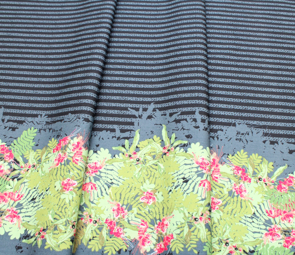 Art Gallery Fabrics Decadence Striped Fleur Paradis Panel