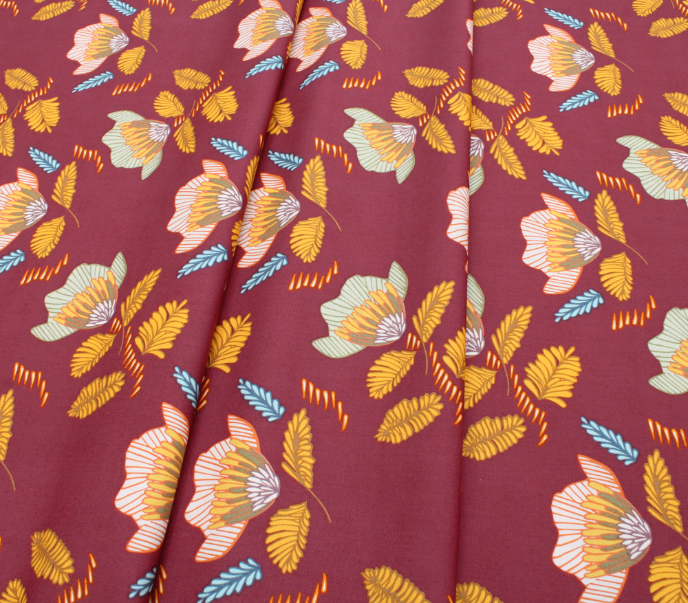 Art Gallery Fabrics Autumn Vibes Pressed Ablossom Auburn