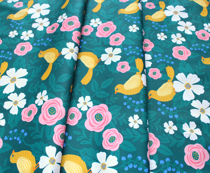 Paintbrush Studio Fabrics Picnic 120-21183 Bird Flower Green
