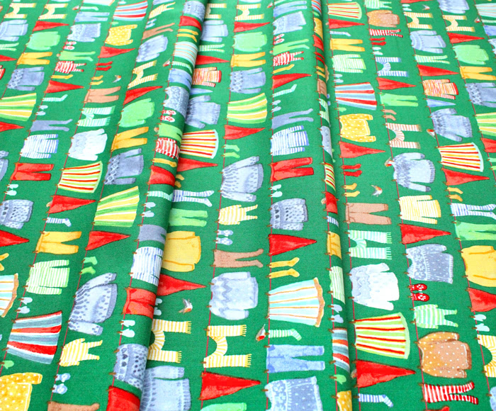 Windham Fabrics Winter Gnomes 51875-3 Gnome Laundry in Evergreen