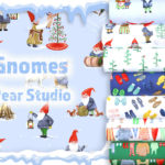 Windham Fabrics Winter Gnomes Collection by Striped Pear Studio (Kirsten Sevig)