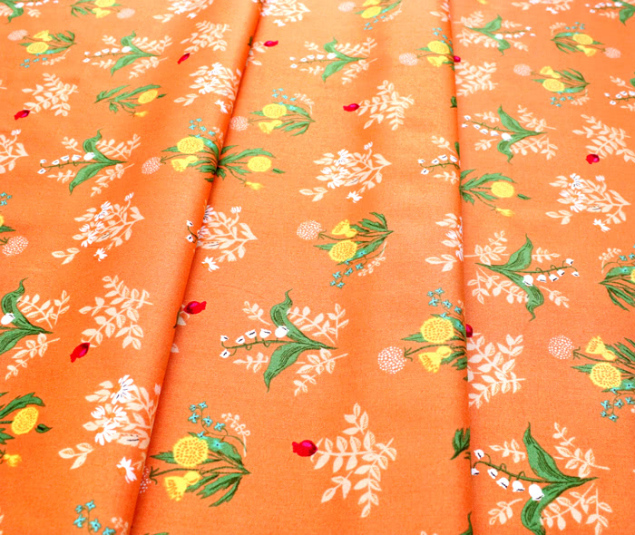 Windham Fabrics Heather Ross 20th Anniversary 42207A-10 Orange Bouquet