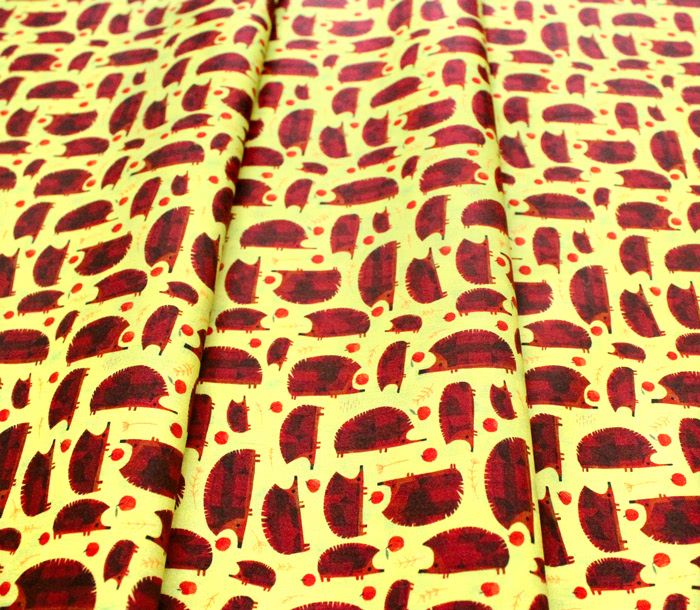 Windham Fabrics Woodland 52285D-7 Baby Hedgehogs Chartruese