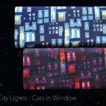 Clothworks City Lights Cats in Windows