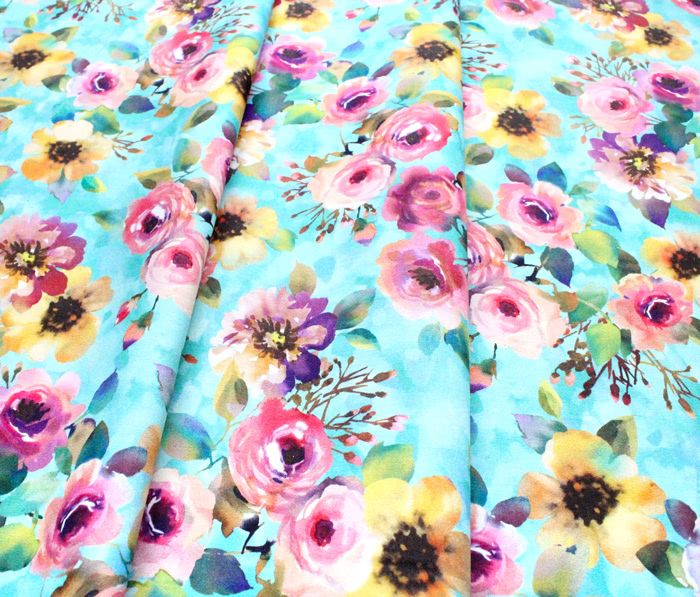 Michael Miller Fabrics Floral Fancy DCX9693-AQUA Delicate Breeze Aqua