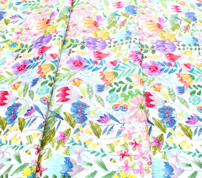 Michael Miller Fabrics Be Kind to Everything That Grows DDC9769-WHIT Fanciful Flowers White