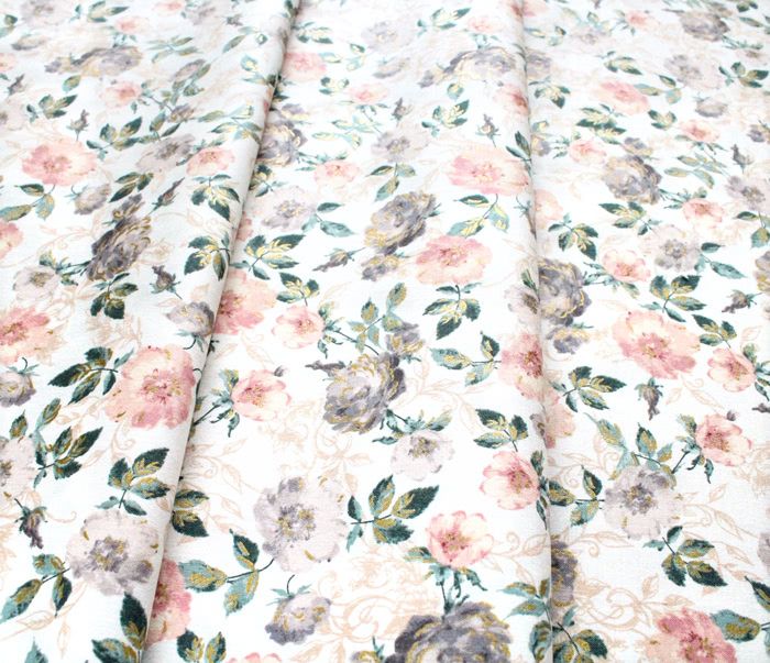 RJR Fabrics Summer Rose PS201-PE1M Marietta Peachy Metallic