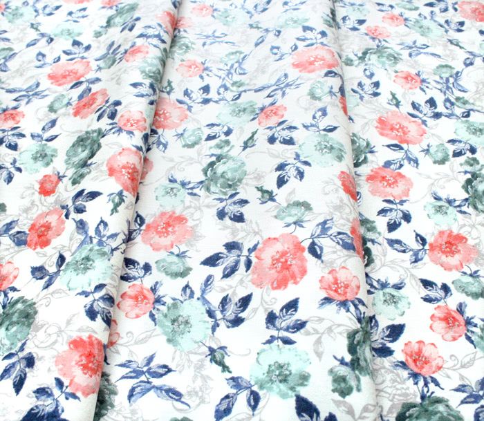 RJR Fabrics Summer Rose PS201-PA2M Marietta Papaya Metallic