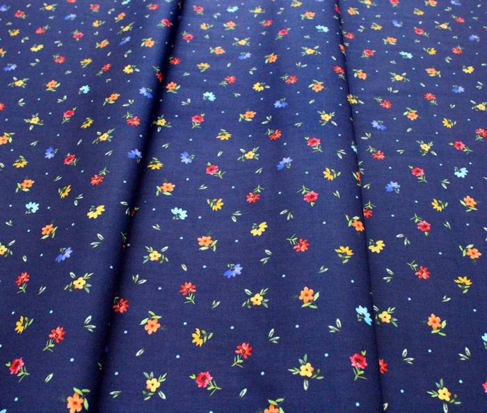 Michael Miller Fabrics Everyone is Invited CX9804-NAVY Dotty Flowers Navy