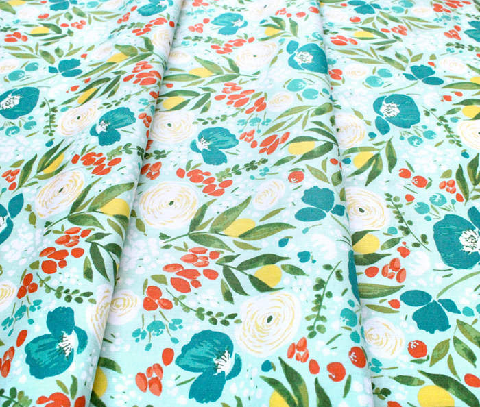 Windham Fabrics Cora 52359-2 Cora Floral Aqua