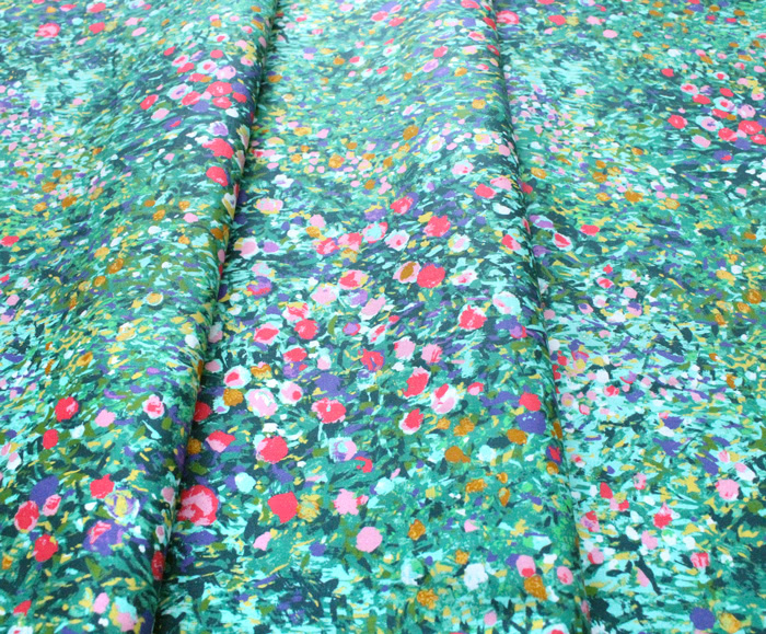 Robert Kaufman Fabrics Painterly Petals SRKD-19149-7 Floral Border Garden Green