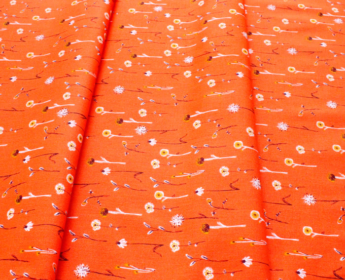 Windham Fabrics / Far Far Away 3 / 52757-15 Wildflowers Burnt Orange
