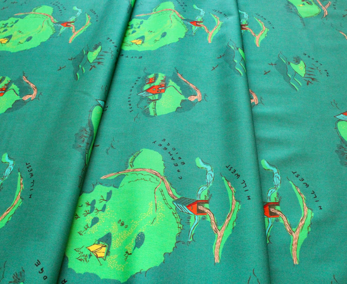Windham Fabrics / West Hill / 52873-2 Buttercup Map Grass green