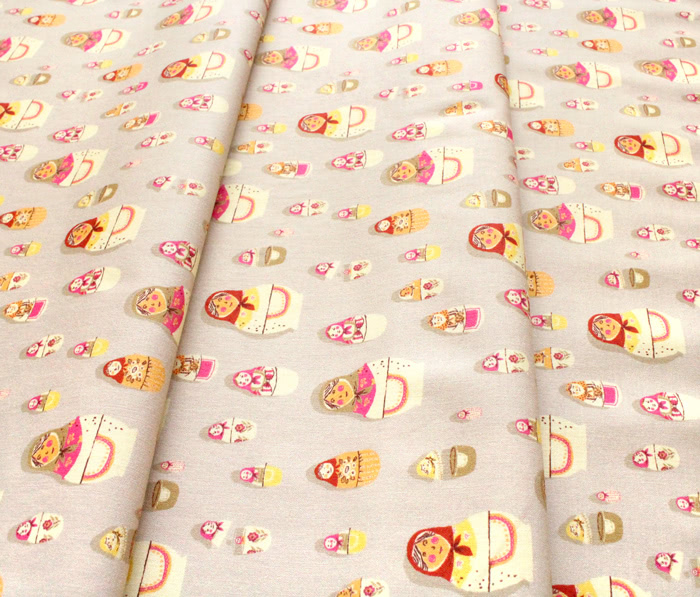 Windham Fabrics / West Hill / 52875-6 Matryoshka Dolls Warm Tan