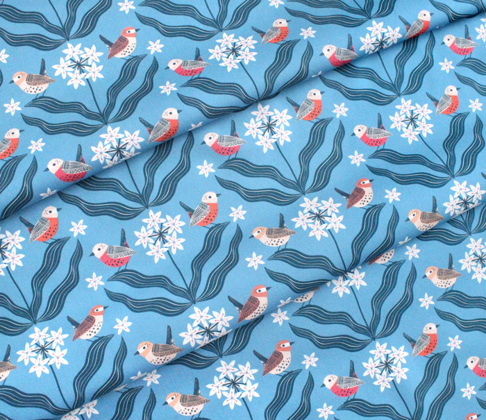 Cloud9 Fabrics Tiny & Wild 227158 Wrens in The Ramsons