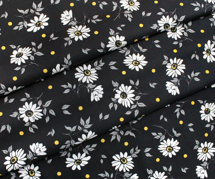 Michael Miller Fabrics Ups-a-Daisy CX10435-BLAC April Flower