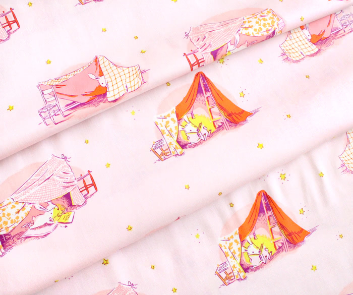 Windham Fabrics / Lucky Rabbit / 53242-3 Quilt Tent Blush
