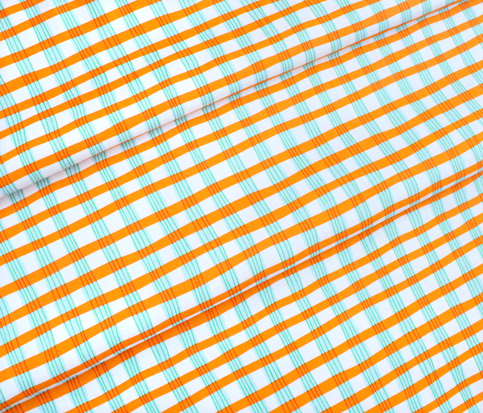 Windham Fabrics / Lucky Rabbit / 53245-9 Painted Plaid Orange